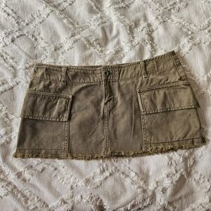 Free People cargo mini skirt size 6 Army Green